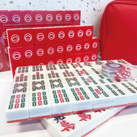 酱有好物 限定红色标准尺寸144张麻将套装